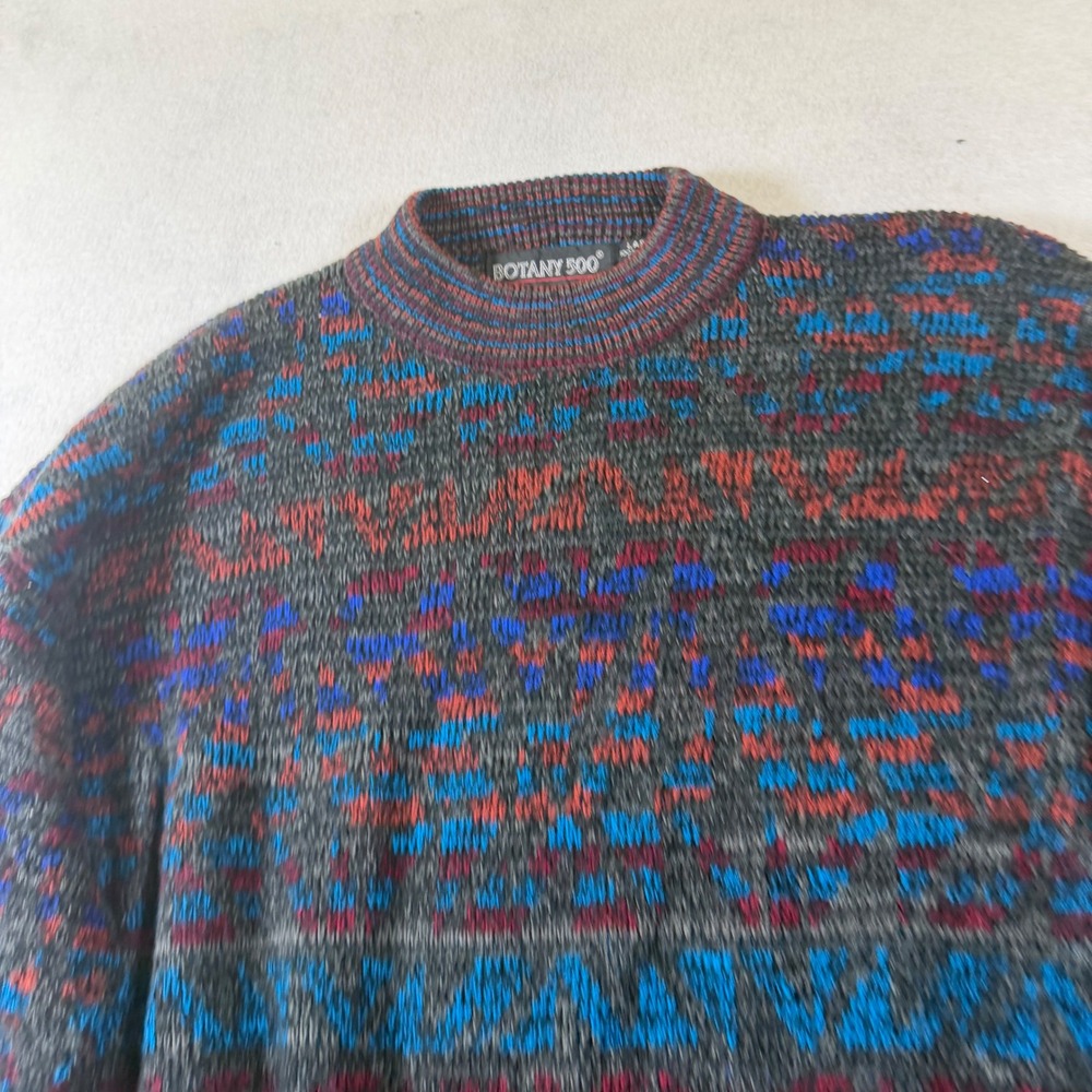 Botany 500 Vintage Mens Multi Color‎ Abstract Geometric Knit Sweater Large 6310